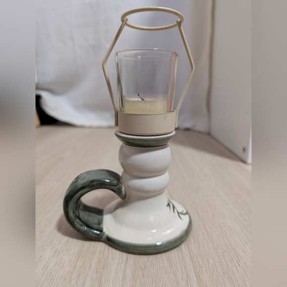 Vintage Ceramic Candle Holder with Glass Votive - Picture 6 of 10